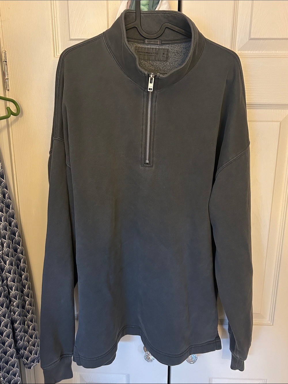 Abercrombie & Fitch Charcoal Half-Zip Pullover Sweater